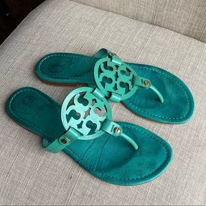 Teal Tory Burch Miller Sandals